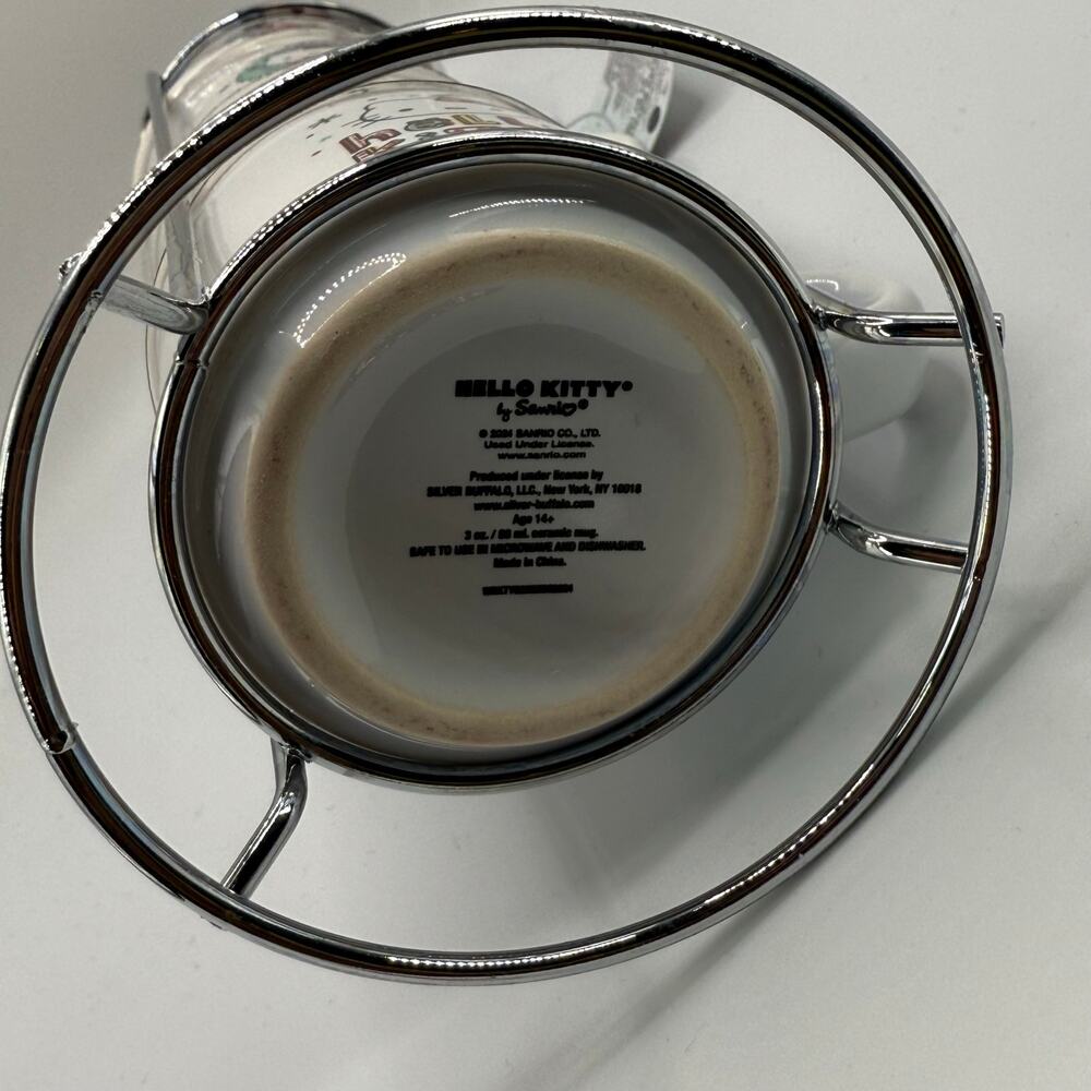 NEW Hello Kitty Holiday Ceramic Mug Tower Set of 4 Espresso 3oz Cups - Picture 5 of 7